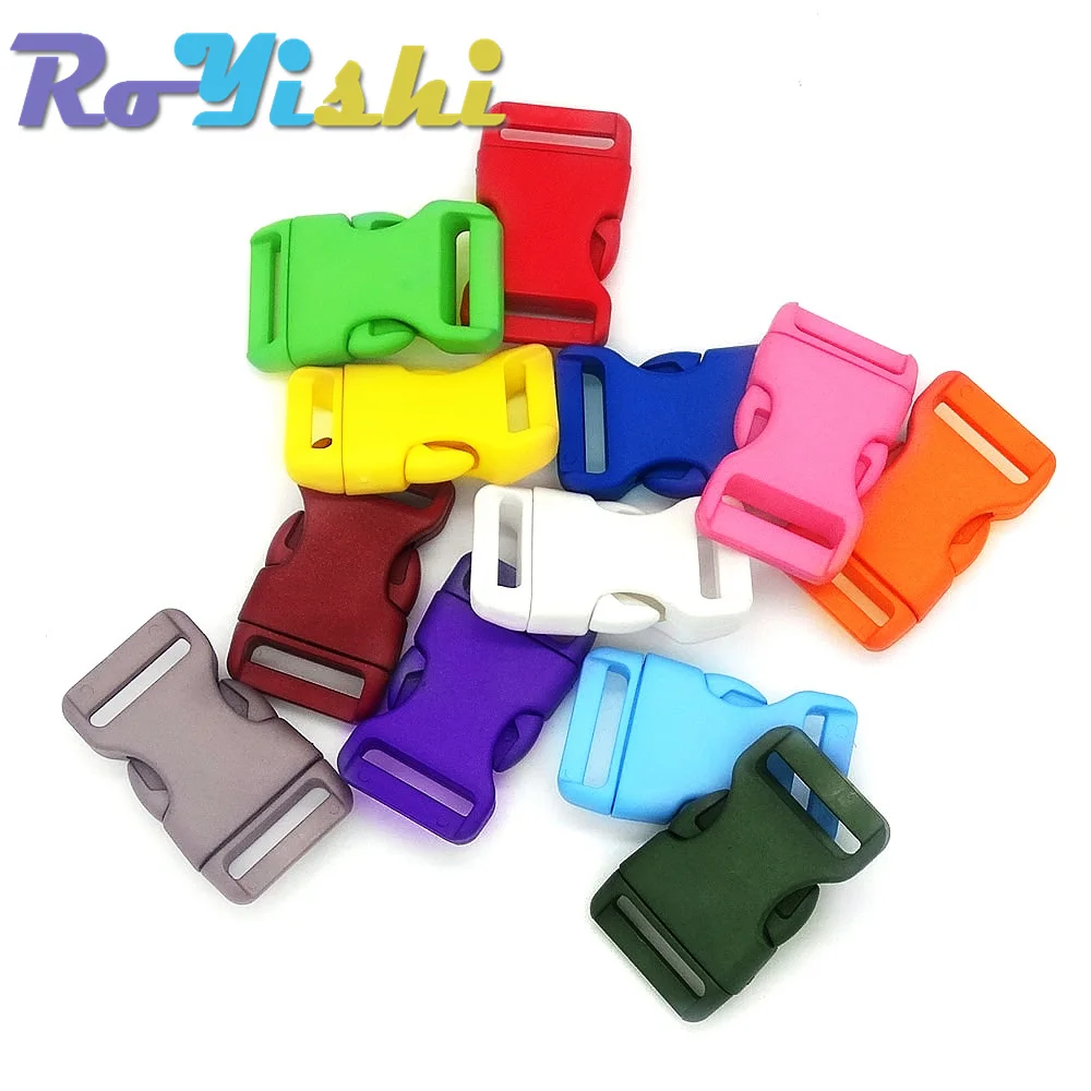 12 Pcs/Pack 3/4\'\'(20mm) Plastic Colorful Contoured Side Release Buckles For Paracord Bracelets/Backback