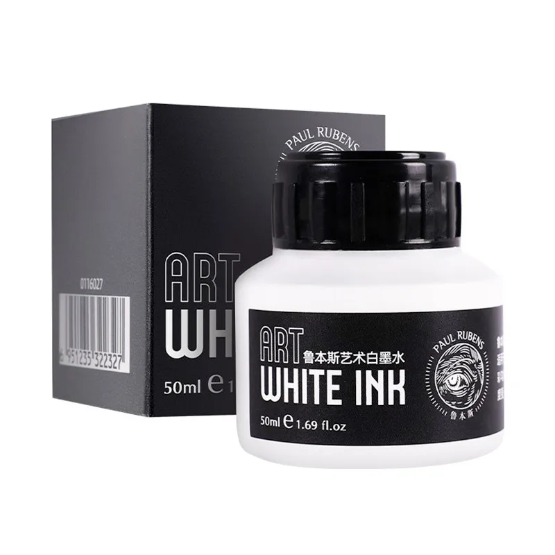 Paul Rubens Cartoonist White Ink 50 Ml for Dip Pen, Brush, Art Lettering, Highly Opaque White Ink for Highlights and Corrections