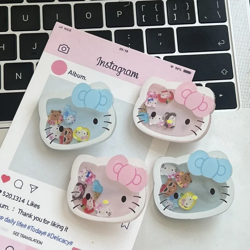 Hello Kitty New Mobile Phone Bracket Cartoon Cartoon Fashion Mobile Phone Telescopic Frame Cute Girl Portable Folding Frame