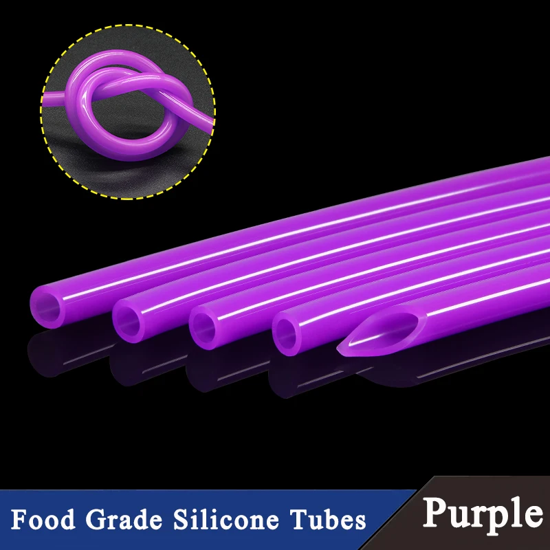 

1~10M Purple Food Grade Silicone Tube Rubber Hose ID0.5~10mm Flexible Aquarium Air Irrigation Pipes Water Connector Garden Hoses