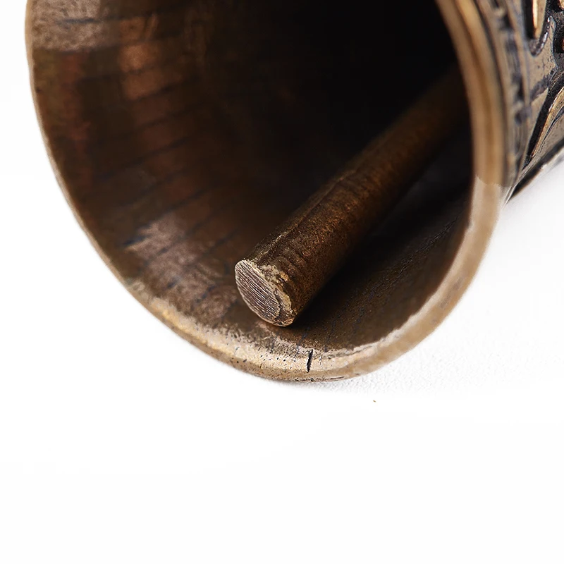 C 1pc new Brass six-character bell, brass gourd pendant, keychain, brass pendant
