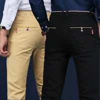 Pantalones informales ajustados a la moda para hombre, 6 colores, estilo coreano, pantalones de trabajo de negocios, pantalones informales rectos de cintura media que combinan con todo