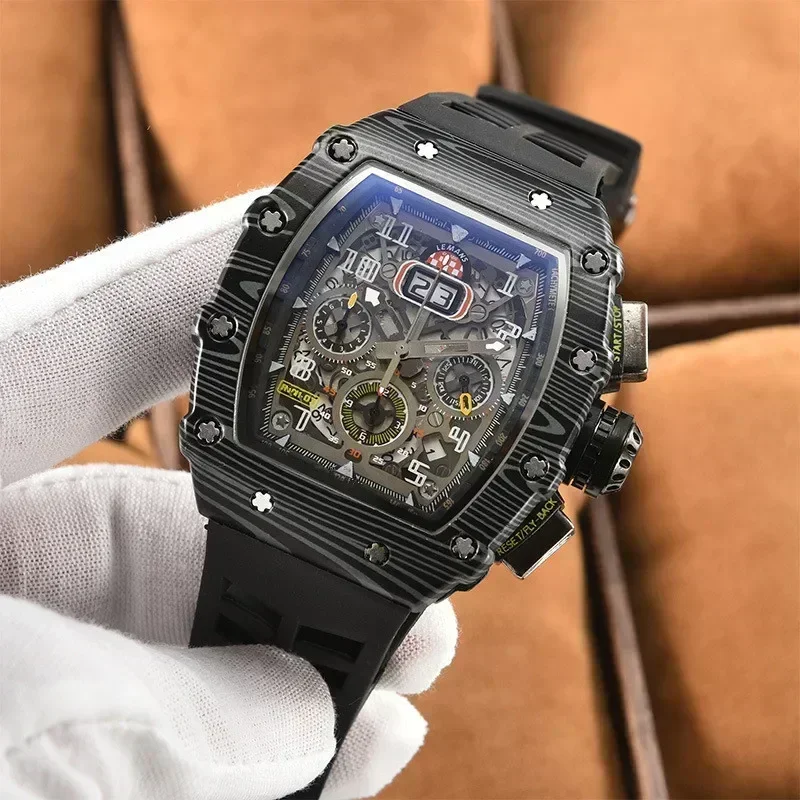 ​​Designer New Luxury Skeleton Design Watch Modern Sports Triple Subdial Quartz Movement Business Style High Quality Timepiece​