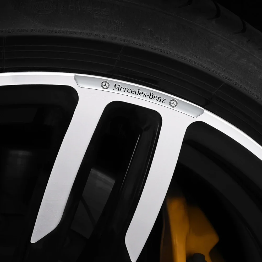 メルセデスベンツAMG A B C E S GLA GLB GLC GLE CLA G RクラスW205 W210 4MATIC用カースタイリングアルミホイールリムステッカーデカール4枚