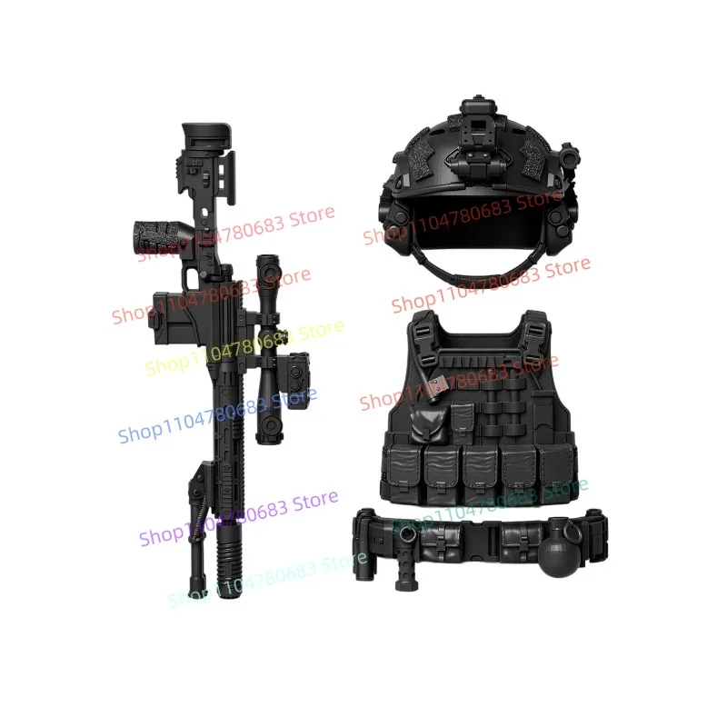 5CM Figure, Rifle & Tactical Armor Accessories, Assembly Model Ornament, Anime Cartoon Toy, Holiday Gift, Collectible