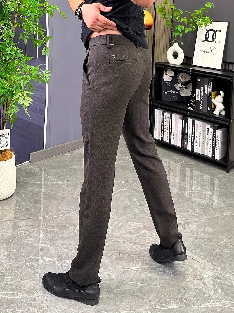 

Высококачественные мужские повседневные брюки, осень-зима, новые универсальные брюки Sle Busin Ele, модные, удобные, прямые брюки, Det...