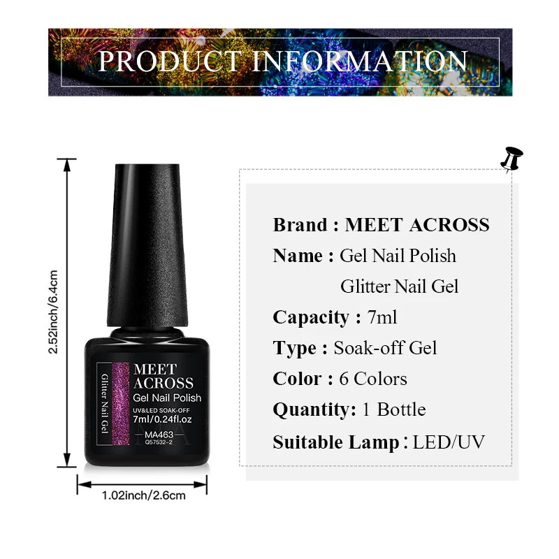 7 مللي يجتمع عبر بريق الترتر جيل للأظافر بريق شفاف جل تحتاج قاعدة سوداء هلام نقع قبالة الأشعة فوق البنفسجية هلام البولندية مسمار الفن الورنيش
