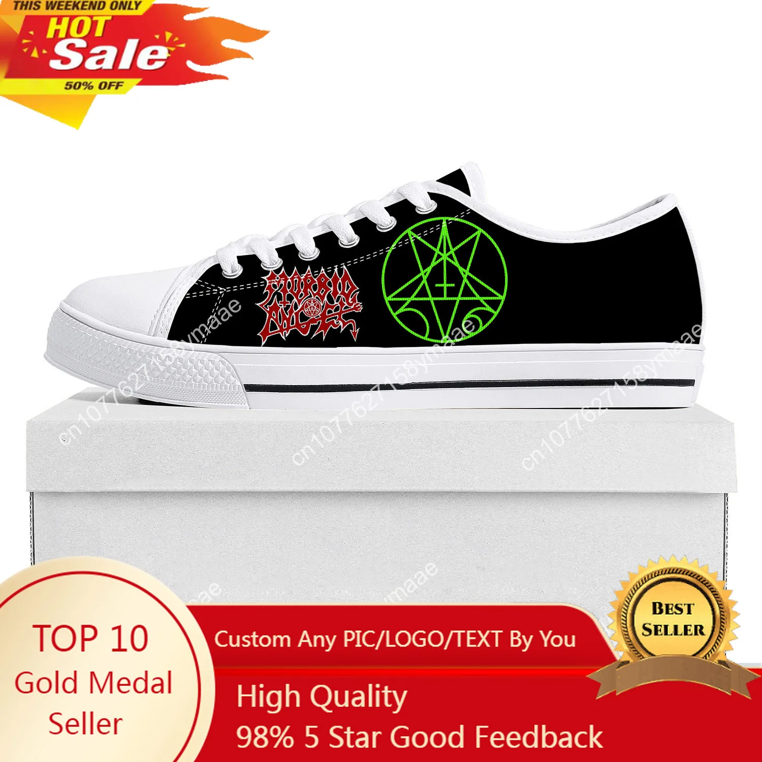 

Morbid Angel Low Top Sneakers Mens Womens Teenager Canvas High Quality Sneaker Casual Custom Made Shoes Customize Shoe White