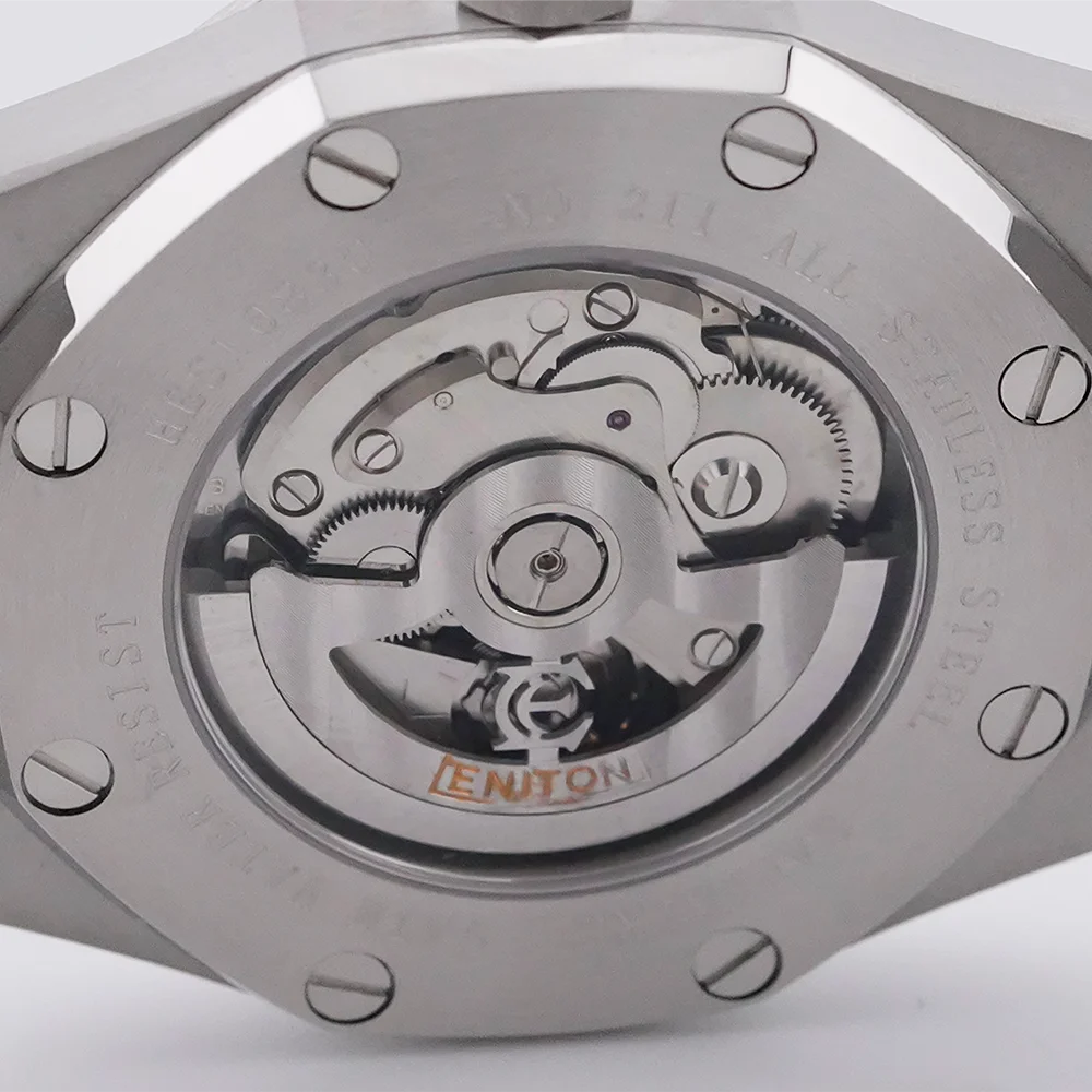 ENITON 41mm NH35 reloj mecánico de moda reloj de negocios automático para hombres luz nocturna reloj impermeable de lujo para hombres