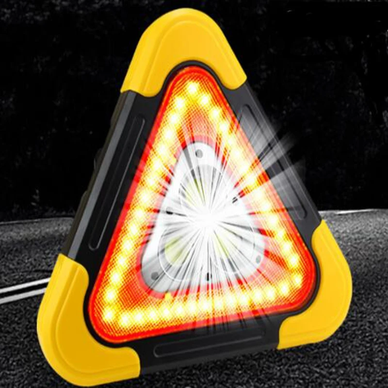 Tripod warning light LED multi-function car emergency light solar power bank emergency safety warning sign charging burst