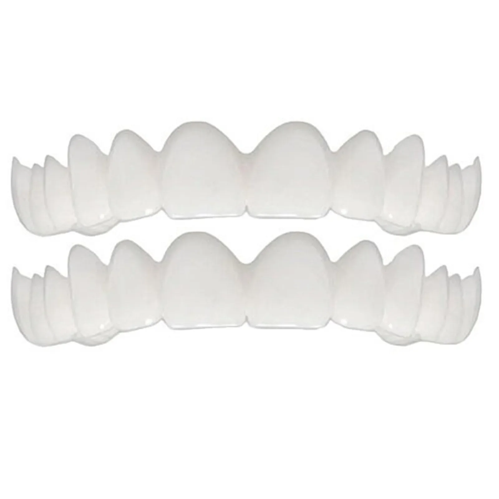 

2pc Set Mouth Guard Comfort Fit White Fake Simulation Teeth Cover Top Veneer Denture Easy-To Wear Aesthetic Lightweight Kit 2024