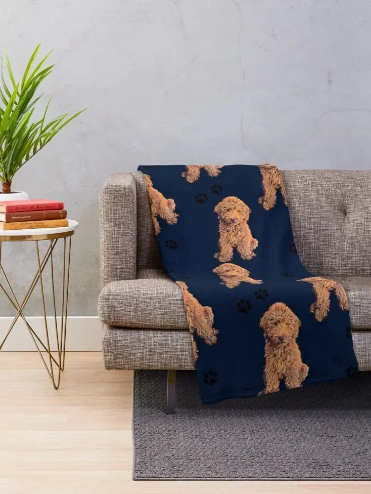 Red Goldendoodle Throw Blanket