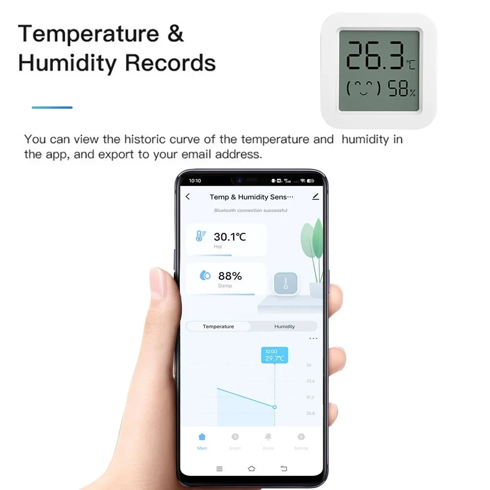 Imagem -03 - Tuya Wifi Sensor de Temperatura e Umidade Vida Inteligente Luz de Fundo Higrômetro Termômetro Suporte Alexa Google Home Assistant Novo