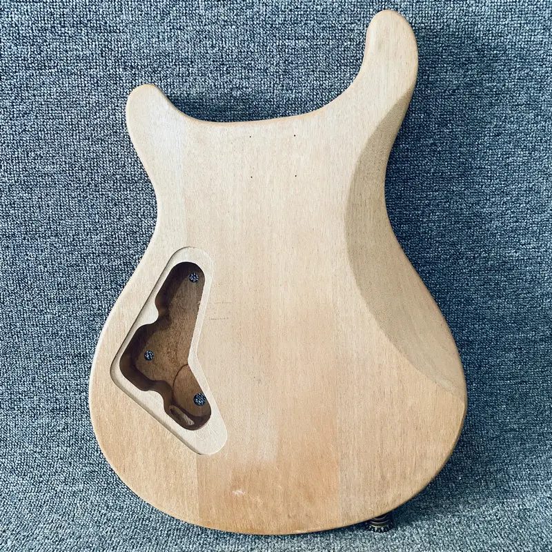 FB559  Unfinished 6 String Electric Guitar Unfinished Guitar Body in Natural Solid Mahogany Wood Humbucker Pickups Custom Bridge