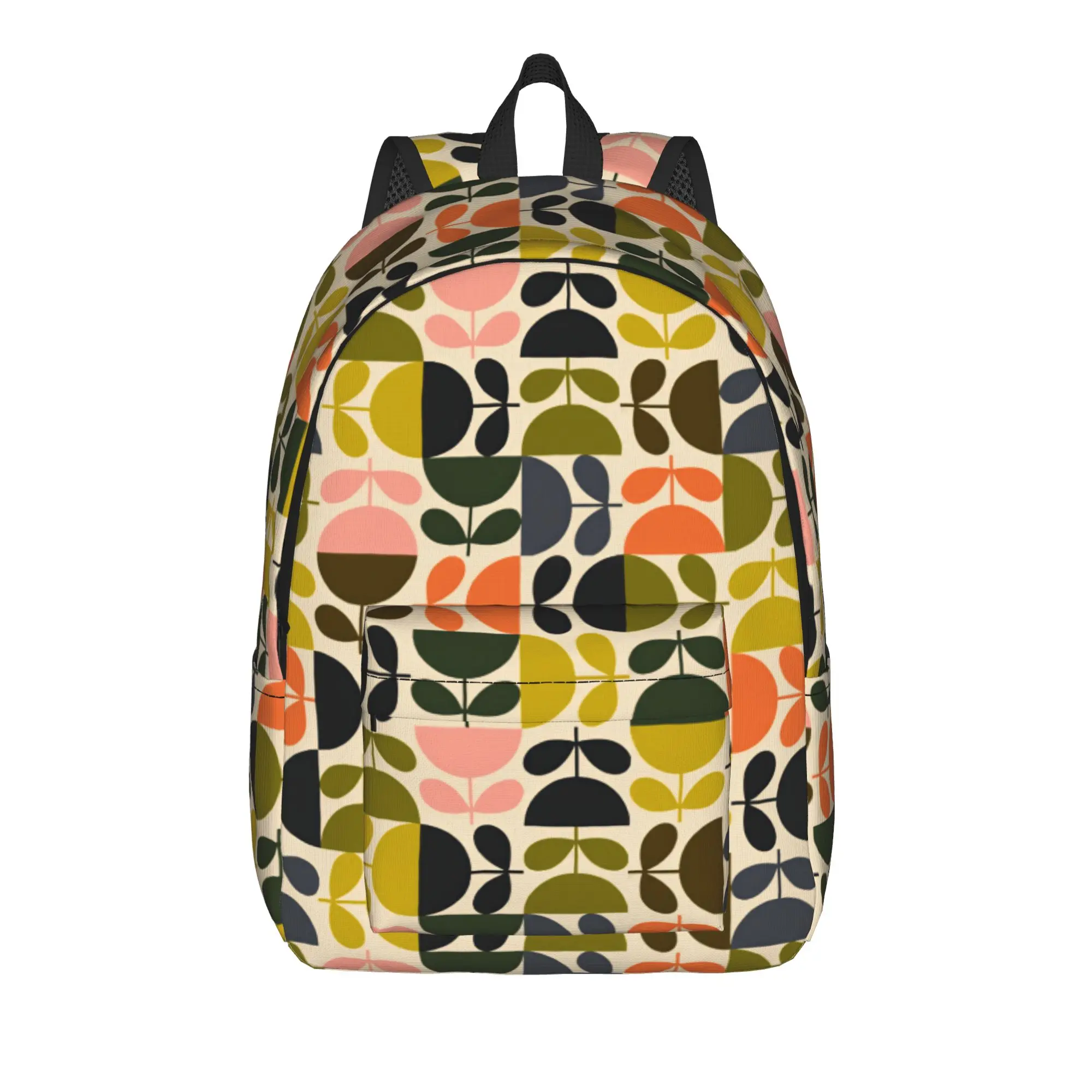 Retro Multicolor Geometric Leaf Flower Seamless Pattern Backpack  Hiking Backpacks Teen Streetwear School Bags Large Rucksack