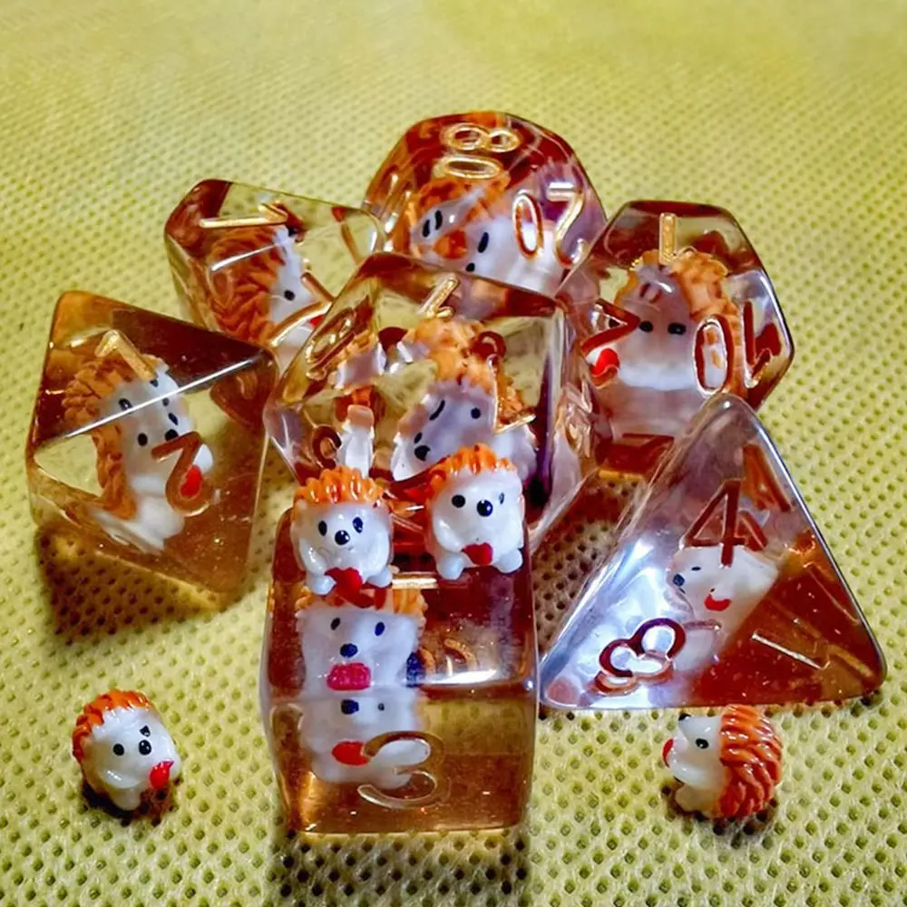 

7 шт./компл., разноцветные для TRPG DND, товары для вечеринок, развлечения для отдыха, игрушки, настольная игра, набор кубиков с животными, игровой аксессуар