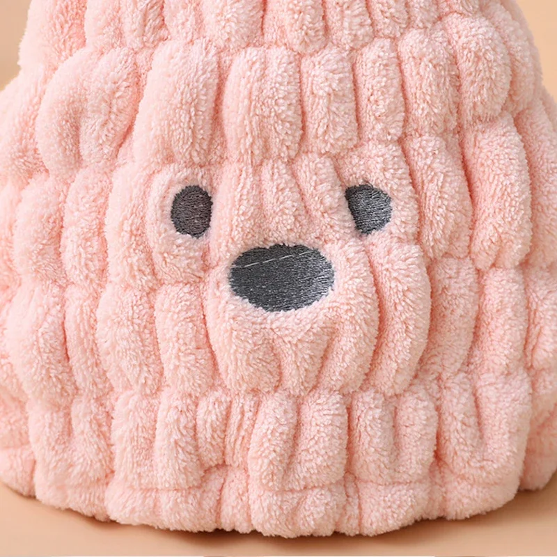 Quick drying Newborn Kids Shower Cap Soft Coral Fleece Baby Wipe Hair Head Wrap Towel Cute Absorbent Bath Hair Dryer