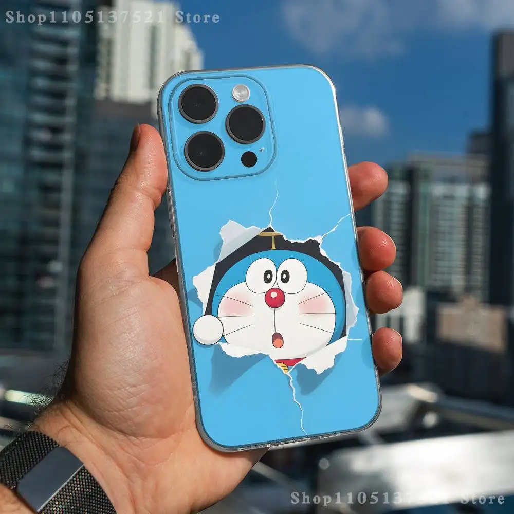 Funda de teléfono Anime d-dorae-mon para iPhone 17,16,15,14,13,12,11 Pro,Max,Plus,X,XS,XR,SE4,E Mini funda suave transparente