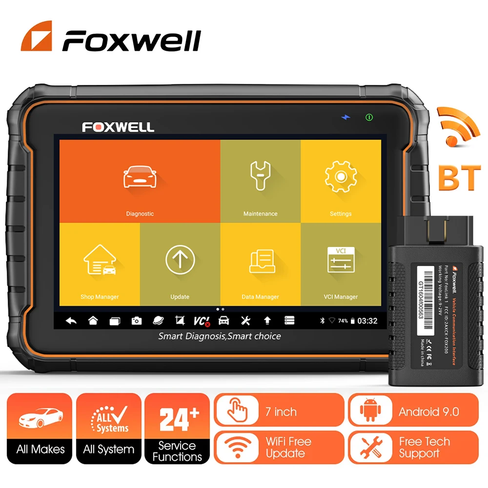 Foxwell GT60 OBD2 Automotive Scanner Biretional Test All System Car Code Reader EPB A/F 24 Reset ODB2 Car Diagnostic Scan Tool accurate manufacturer price urine test strip reader w 200b semi automatic urine analyzer