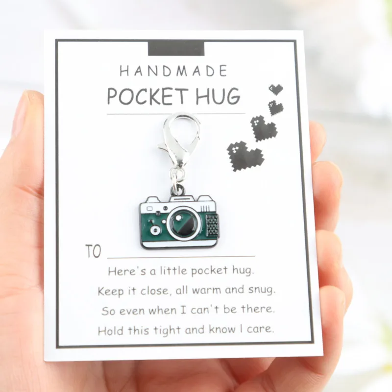 3pcs Interesting Camera Series Keychain Set Hug card with pocket Decorative bag Small clothing accessories，Suitable for giving t