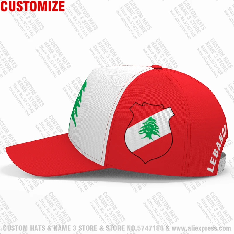 Lebanon Baseball Caps Free 3d Custom Name Team Logo Lb Hat Lbn Country Travel Arabic Arab Nation Lebanese Flag Lebanese Headgear