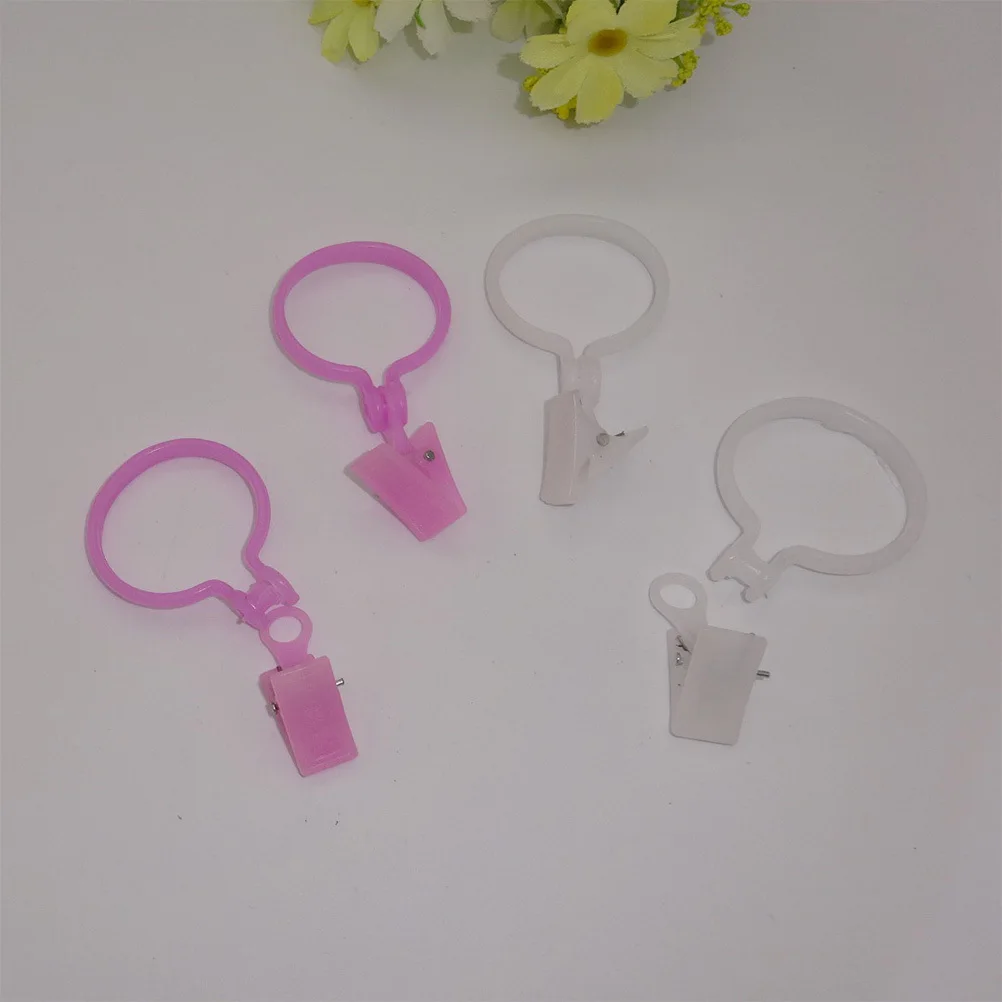 30 Uds 12X6Cm Clips para cortina de ducha de baño gancho redondo de plástico para baño dormitorio sala de estar cierre de cortina impermeable