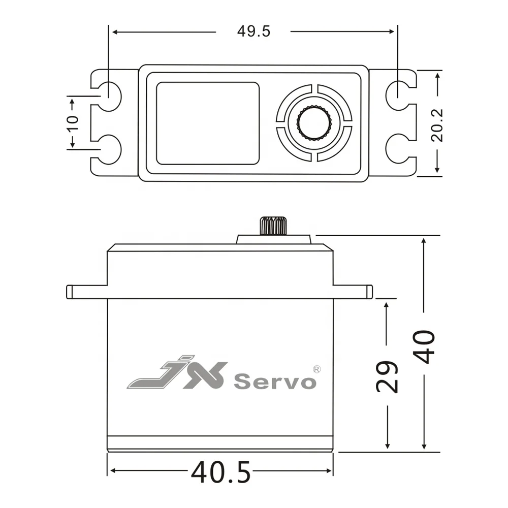 

JX BLS6534HV 33KG Brushless Digital Servo Metal Gear Large Torque 6V-7.4V for RC Car Models and Helicopter Motors