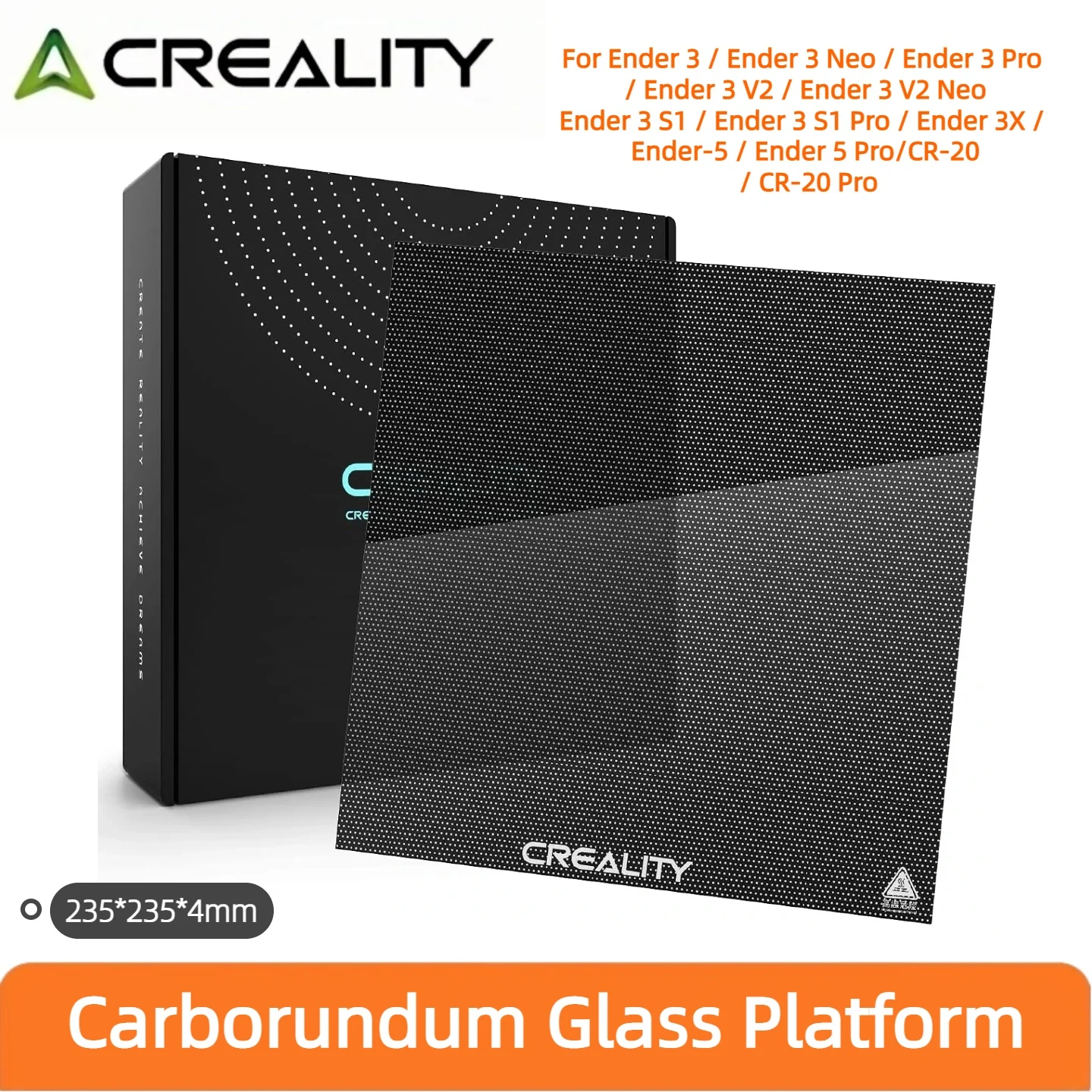 Filament 1.75 - Creality, plaque de construction en verre