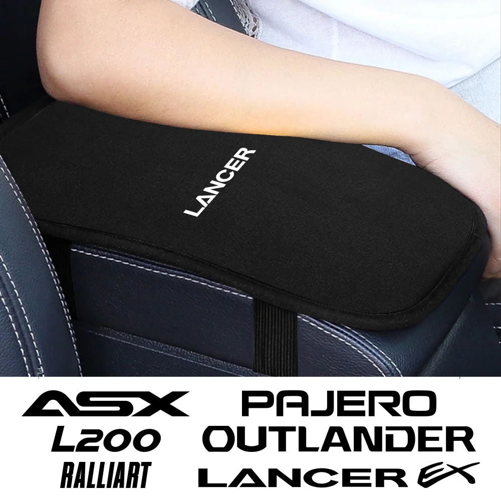 For Mitsubishi Outlander Lancer EX Pajero Ralliart ASX Colt Competition Delica Evolution X Soft Plush Car Armrest Box Pad