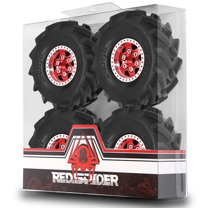 

1.0 Beadlock Wheels and MUD Tires Set for 1/24 1/18 RC Crawler Car SCX24 TRX4M FCX24M FCX18 TRX4M UTB18