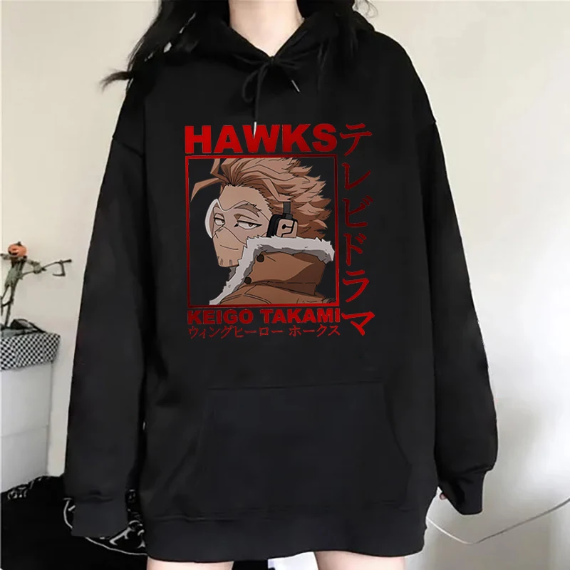 Sudadera con capucha con estampado de Anime Hawks para hombre y mujer, suéter informal con personalidad