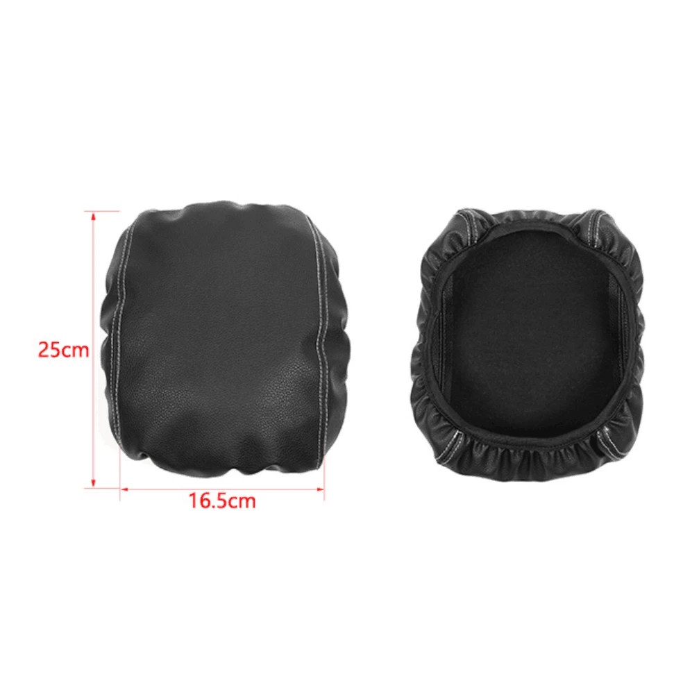 Center Console Armrest Cover Pad PU Leather Arm Rest Protector for Dodge Challenger 2009-2014 Car