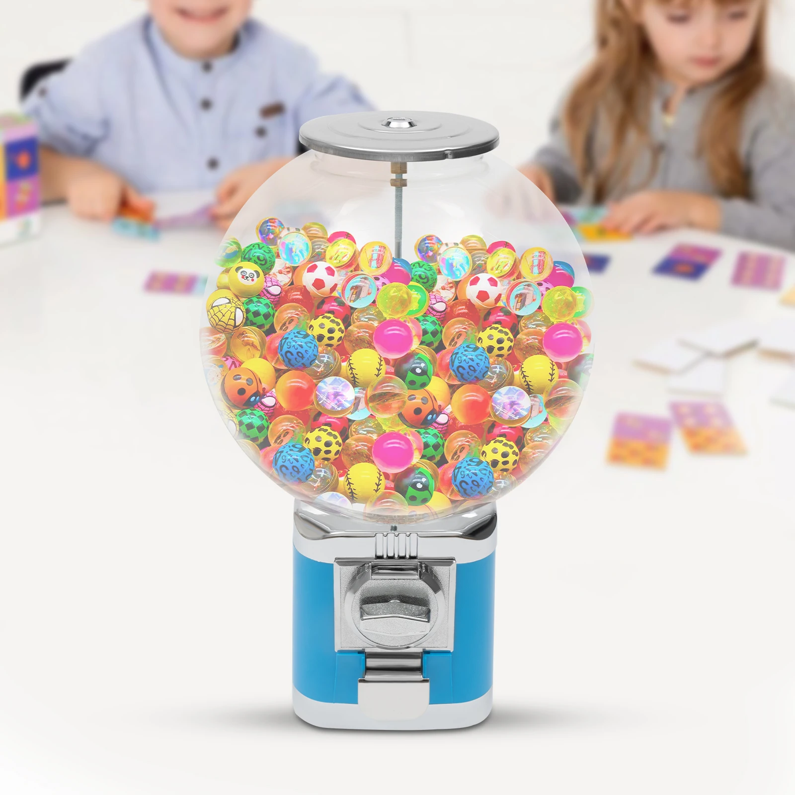 Gumball Machine Big Bubble Gumball Dispenser Machine 1.26in Ball Bulk Vending Machine w/key Classic Bubble Capsule Toys