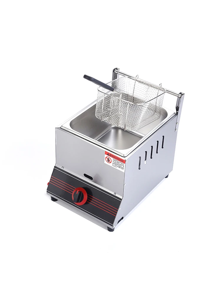 Gas Deep Fryer Chips Chicken Maker LPG Single 10L Double Tank 20 Liters Commercial French Fries Machine