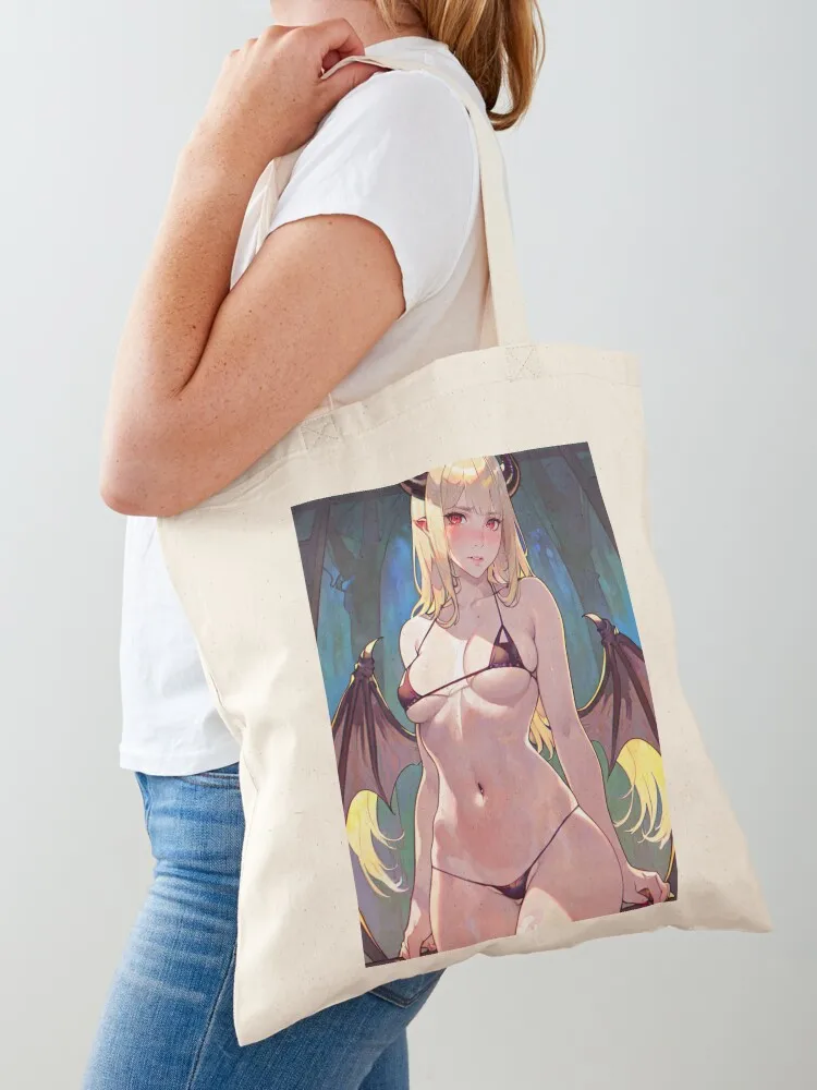

shy demon girl Tote Bag female bag Canvas shoulder bag for beach tote men's