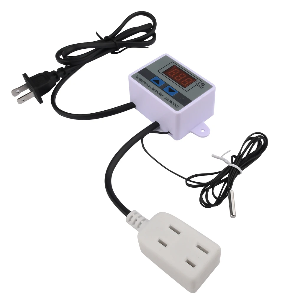 AC110-220V Digital LED Temperature Controller Electronic Thermostat Switch with Waterproof Probe & Temperature Controller Socket