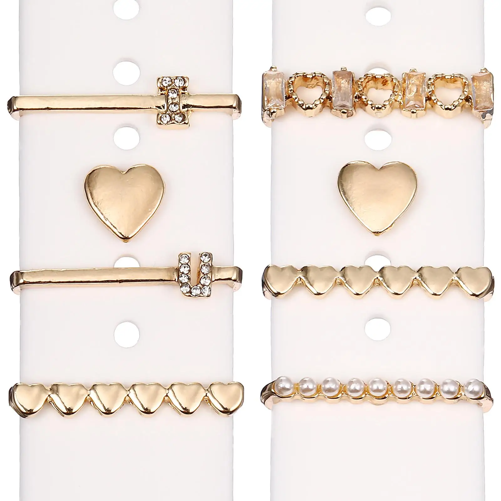 8 Pcs Watchband Charms Strap Decorations Metal Accessories Ring Loop Mini Watchband Charm Smartwatch Compatible