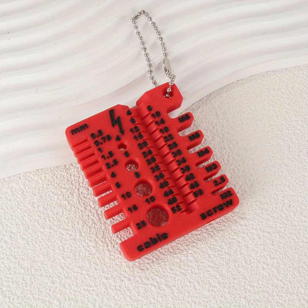 أداة قياس الأسلاك والبرغي، مسطرة قياسية على الوجهين، مسطرة متعددة الوظائف مدمجة ومحمولة وخفيفة الوزن #6