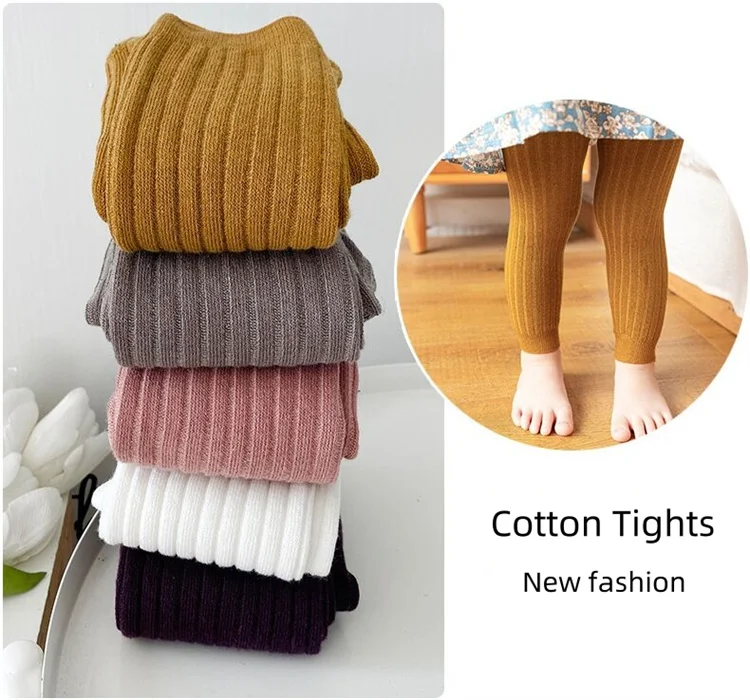 Kinderhosen für Mädchen und Jungen, gestrickte Leggings für Mädchen, einfarbige Baby-Kinderhosen, Strumpfhosen für 0 bis 6 Jahre, Frühling – Detail 1