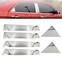 6x Auto Door Window Pillar Post Trim Parts 304 Stainless Steel Decoration Chrome Covers for Chrysler 300C 300 2005-2010