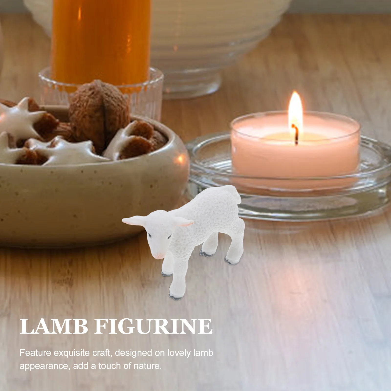 

2Pcs Lamb Shaped Plastic Handicrafts Decoration Lovely Garden Home Adornments Desktop Ornaments Indoor Outdoor Charm