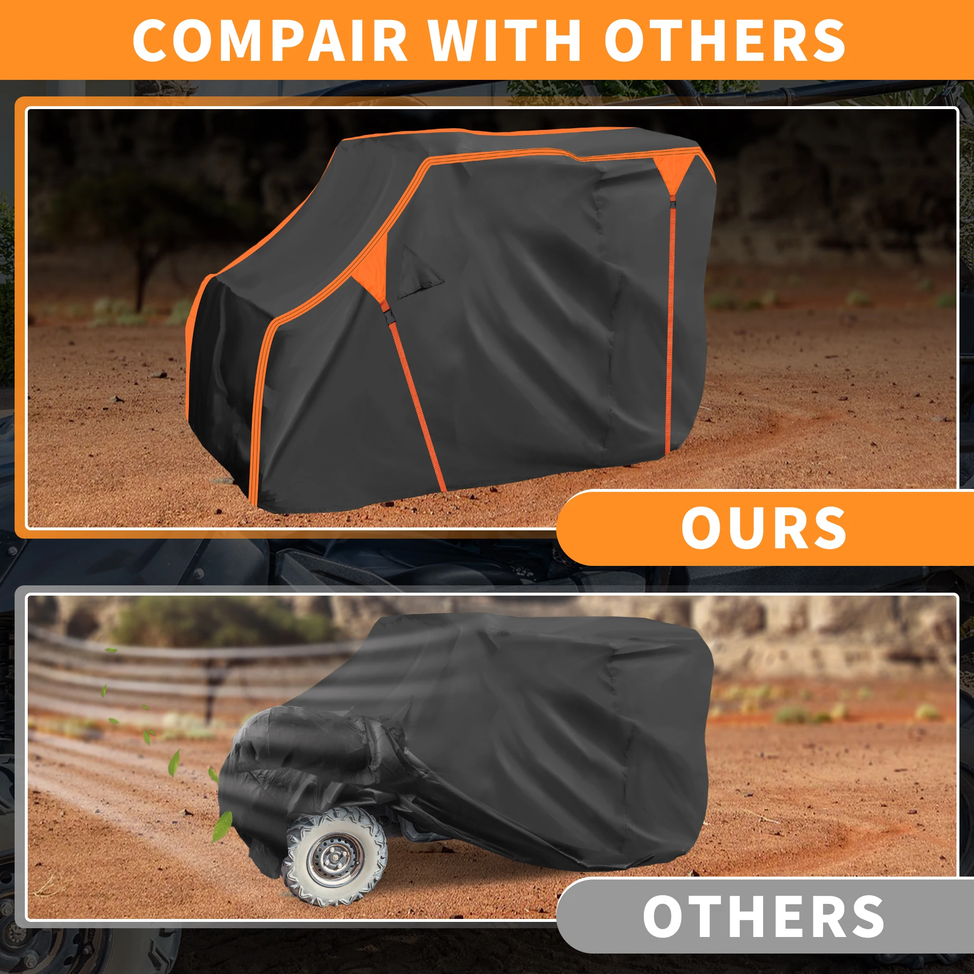 UXCELL Waterproof UTV Cover Side by Side Cover for Honda pioneer-1000-5 Black 210D PU