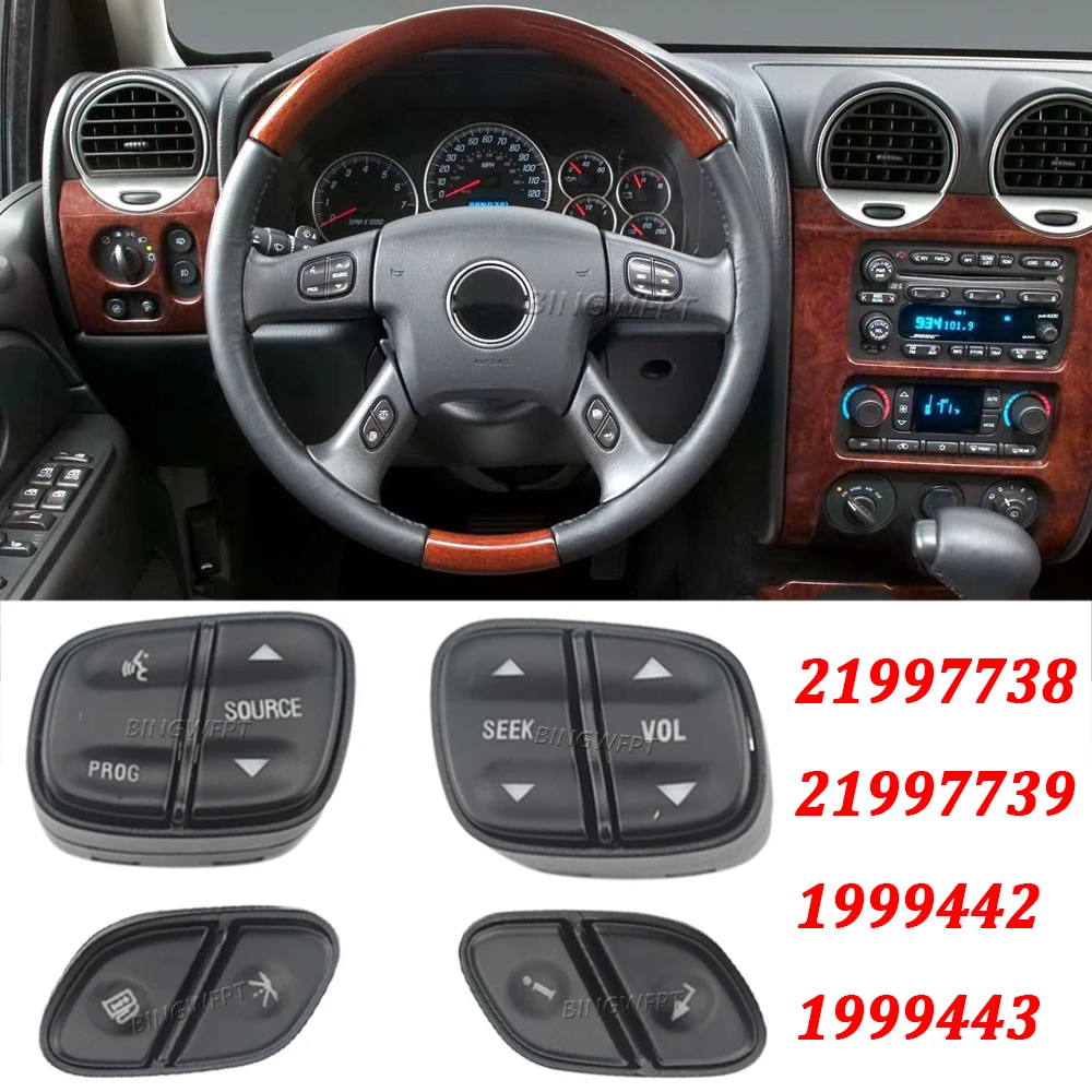 Auto Parts For Hummer H2 Buick Rainier Chevrolet Tahoe GMC Yukon 2003-2006 Steering Wheel Radio Volume Control Switch Button