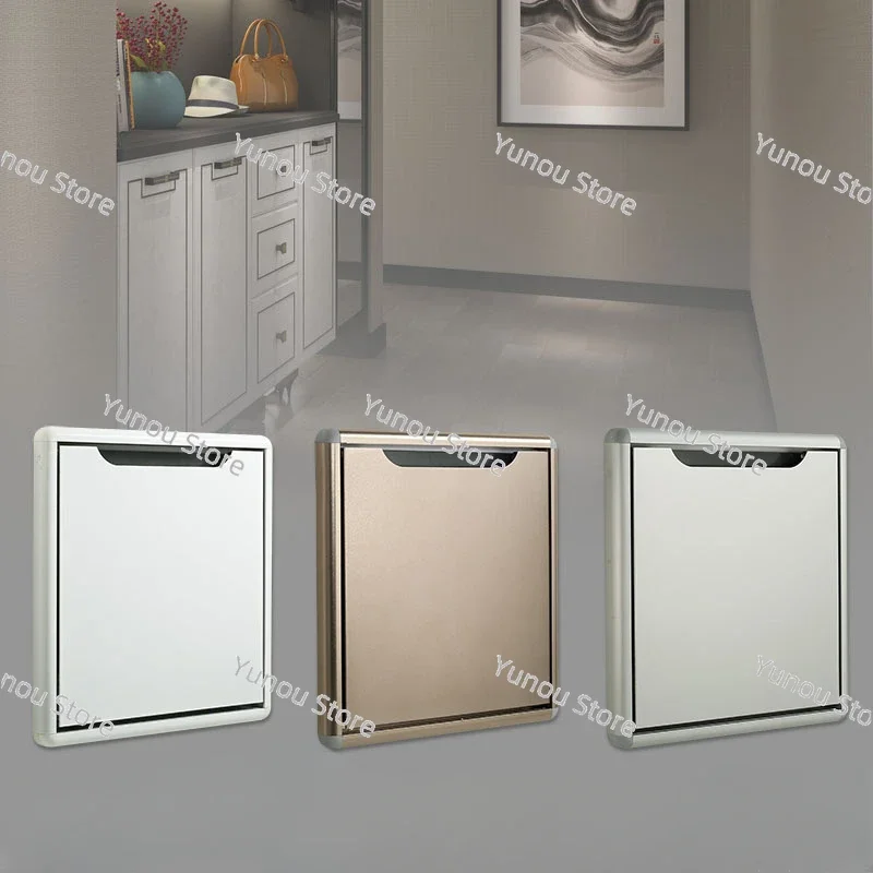 Imagem -03 - Alumínio Alloy Shoe Changing Stool Shoe Cabinet Shoe Cabinet Ultra Fino Wall Mounted Conveniente Luz Luxo Household