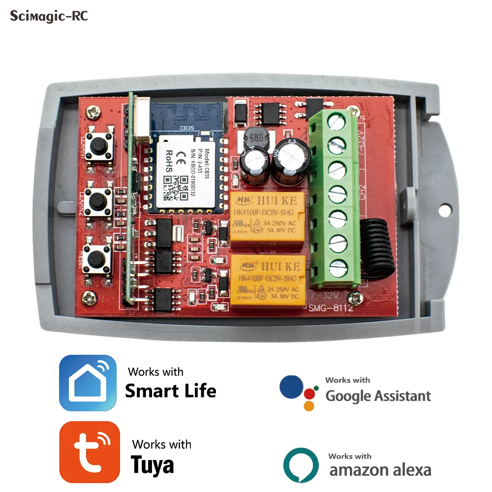 APRIMATIC Garage Door Remote Control Receiver 433mhz APRIMATIC TX2M TX4M TR4 TR2 TM4 2 Channel 220V Newly Tuya WiFi function