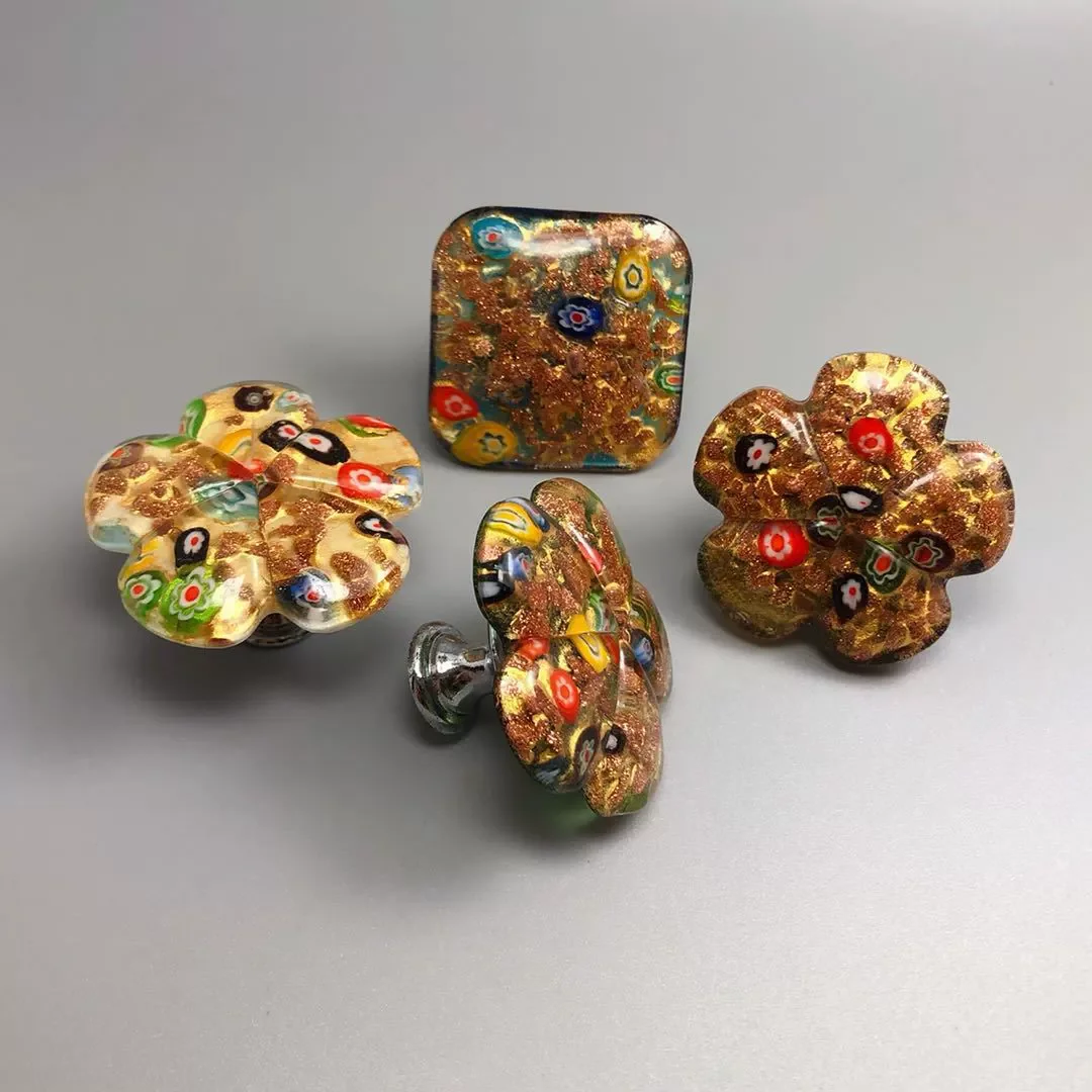 Glass Handle Multicolor Glass Drawer Cabinet  Home Decoration Hardware  Pulls Kitchen Door Knobs Drawer Pulls