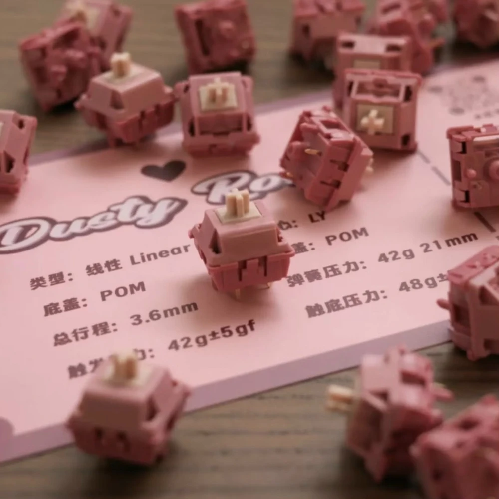 

Dusty Rose Switch 5PIN HIFI Linear Switch Hot Swap Manual Lubrication Custom Office Gaming Mechanical Keyboard Accessories Gift