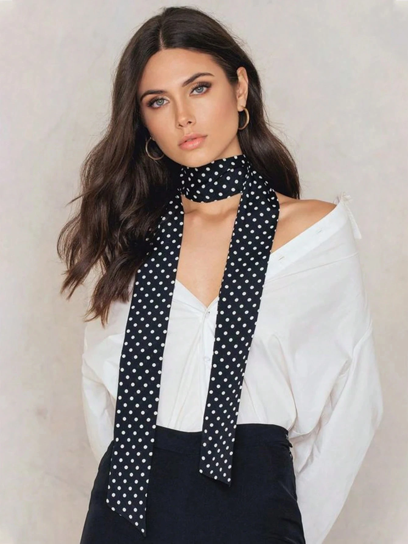 Fashion Skinny Silk Scarf for Women Letter Hair Ribbons Headbands Bandana Female Bag Wrist Wrap Neckerchief Foulard Neck Ties