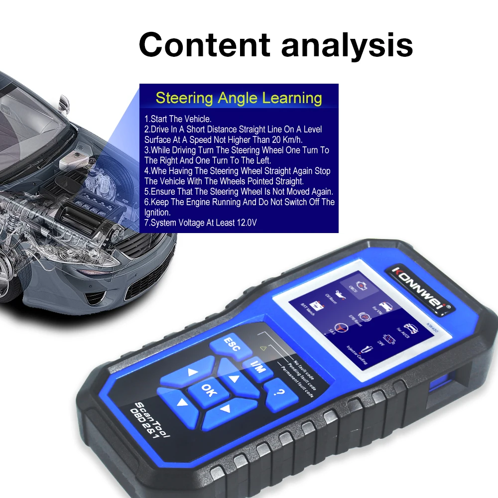 OBD2 Scanner, Full System Diagnostic Tool, ABS Transmission TPMS Code Reader For VW Audi Skoda SEAT - view 2