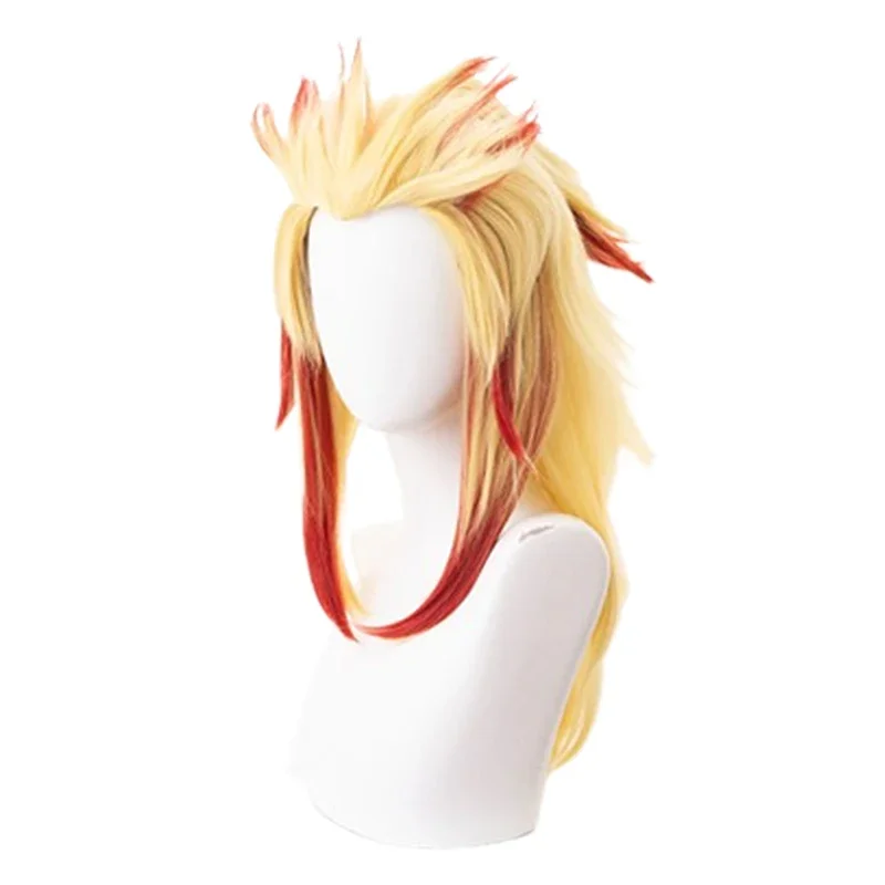 Rengoku Cosplay Kyoujurou Pruiken Anime Kostuum Outfits Halloween Carnaval Rollenspel Pak Voor Mannen Mannelijke Volwassen